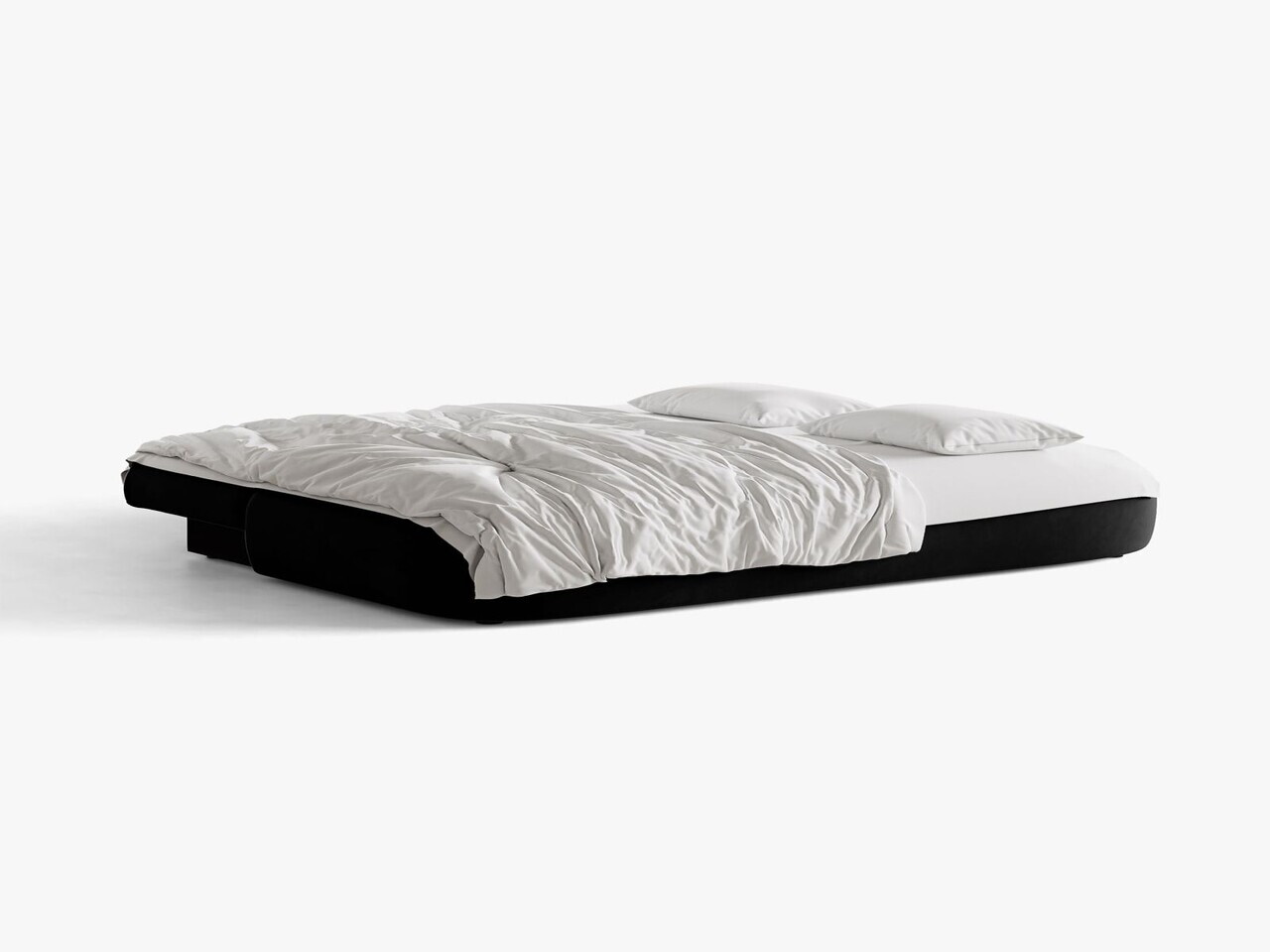 Canapea extensibila 3 locuri, Hena, Micadoni Home, 205x112x85 cm, catifea, negru — imaginea 4