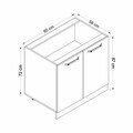 Dulap pentru bucatarie, Hanah Home, Minar, 90x87x58 cm, Alb / Dore