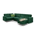 Coltar extensibil reversibil 5 locuri ELTAP, AsdU-19, Asgard, 326x202x93 cm, lemn/poliester, verde inchis