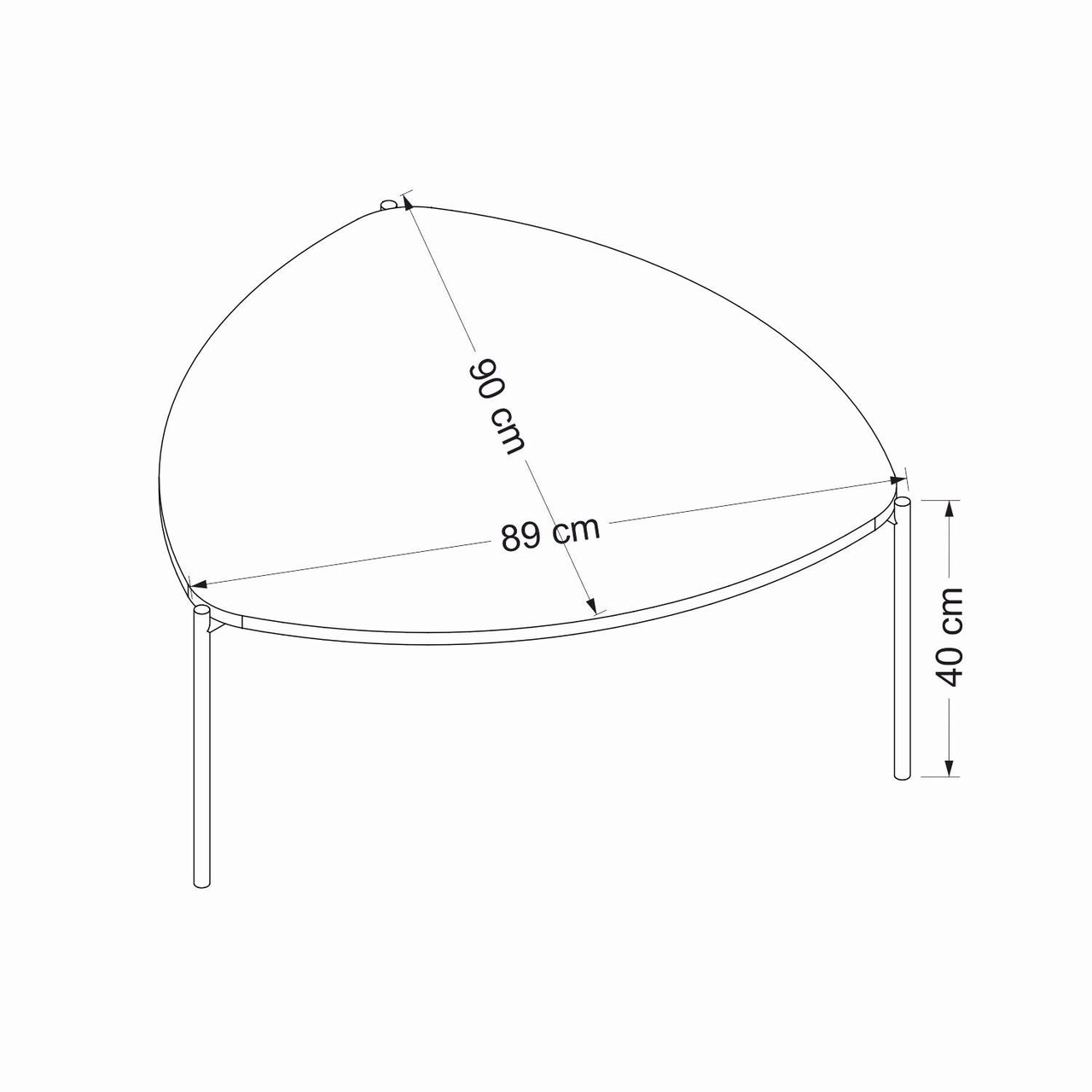 Masuta de cafea, Minerva, Lenny, 90x40x89 cm, PAL, Antracit
