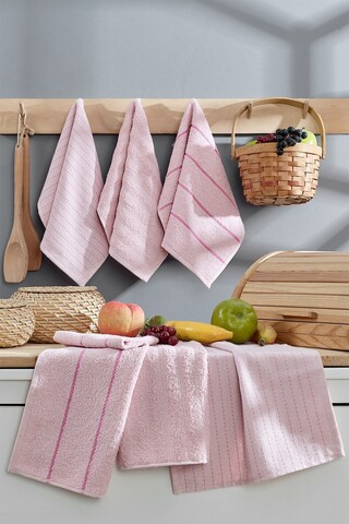 Set prosoape de baie, Eponj Home, Sofya, Bumbac, Roz pudra