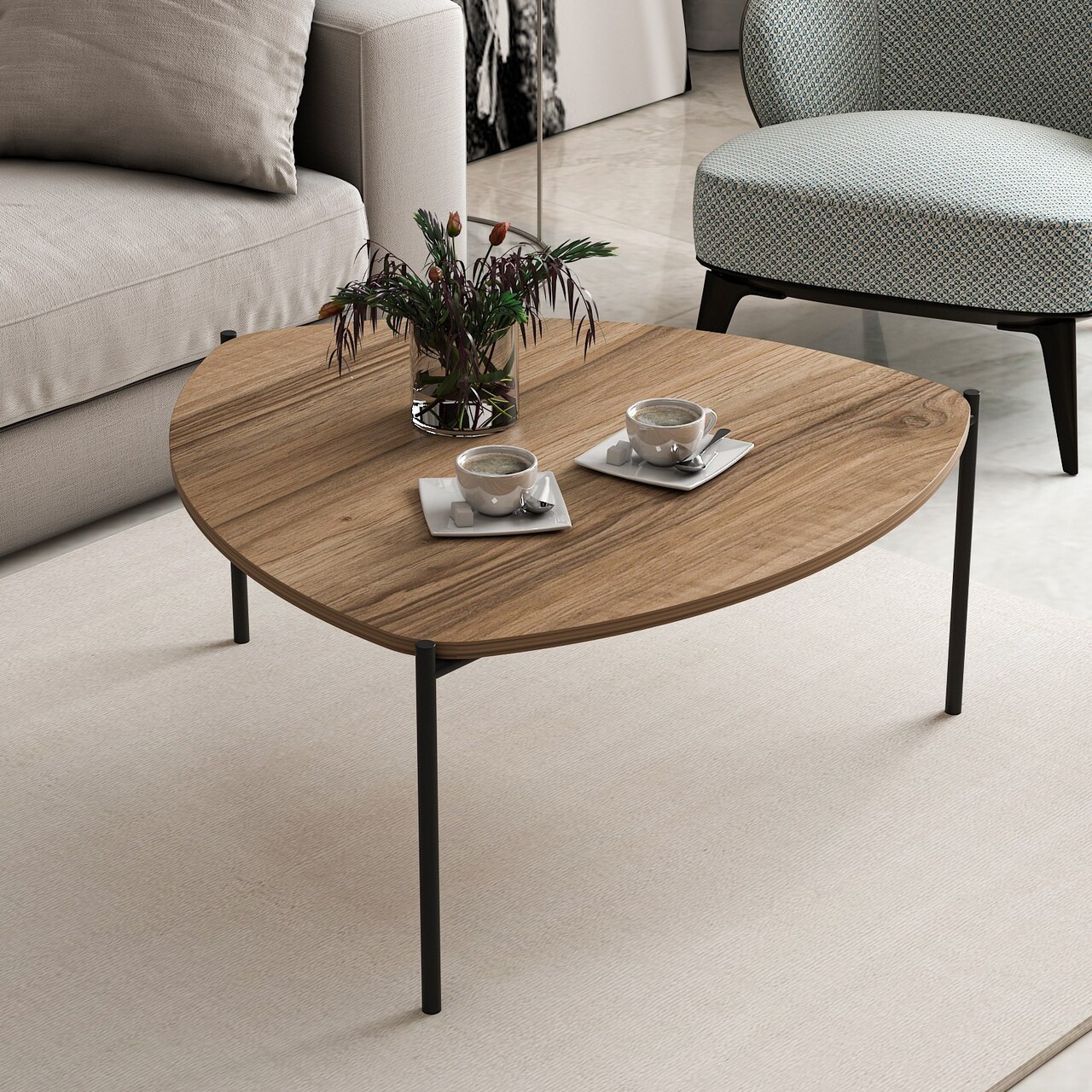 Masuta de cafea, Minerva, Lenny, 90x40x89 cm, PAL, Maro - 1 | YEO