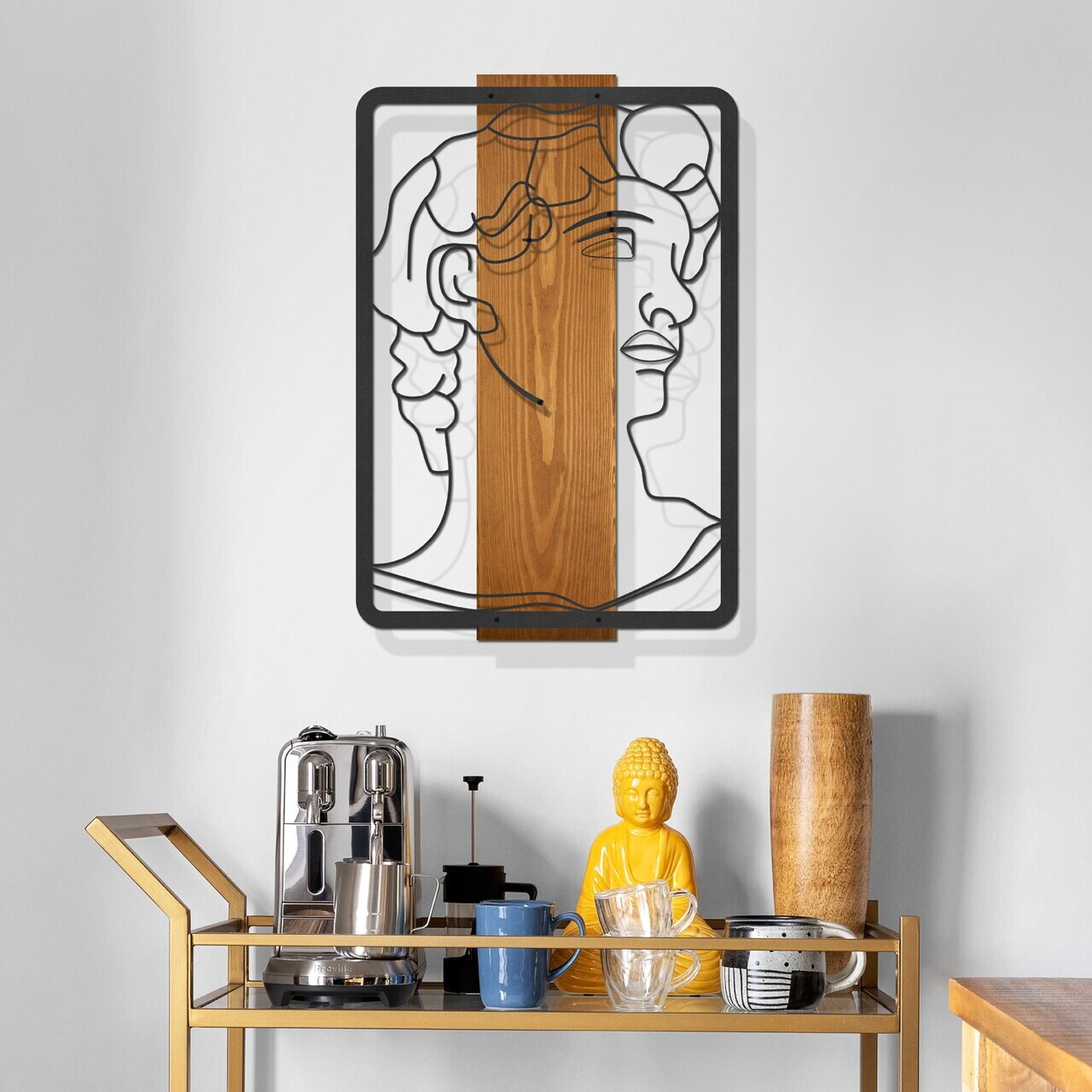 Decoratiune de perete, Aether, Cadru: Lemn (Grosime: 2 cm), Nuc negru — imaginea 3