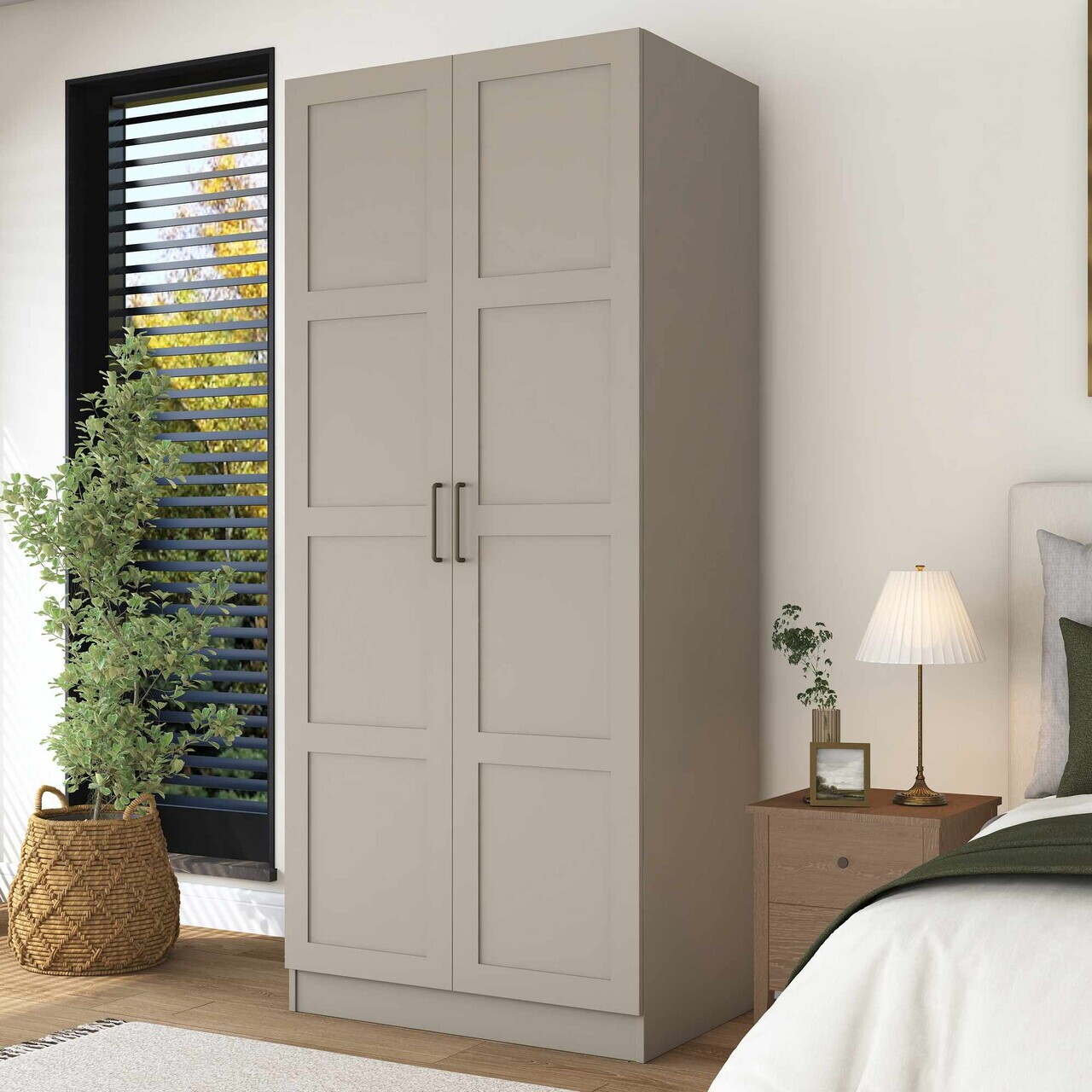 Dulap pentru haine, Hanah Home, BA274, 90x210x57.5 cm, Gresie