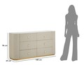 Comoda Beauty, Mauro Ferretti, 140x45x76 cm, lemn de pin/MDF/metal, crem/auriu