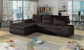 Coltar extensibil stanga 4 locuri ELTAP, Ov43, Ottavio, 275x180x85 cm, lemn/poliester, maro inchis