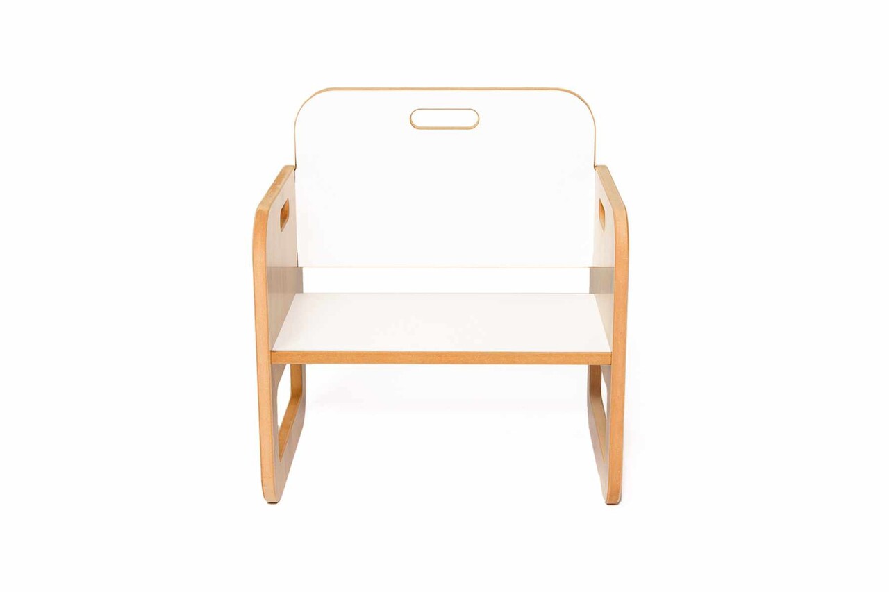 Set masa si scaun pentru copii, Hanah Home, Sparrow 2, Alb / Natural - imagine 5