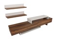 Mobilier pentru living Nirvana, Furny Home, 3 piese, 180x29.5x40.6 cm, alb/natural