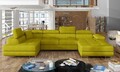 Coltar extensibil stanga 6 locuri ELTAP, Rod-56, Rodrigo, 345x202x90 cm, lemn/poliester, galben