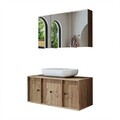 Set Dulap de Baie cu Chiuvetă și Oglindă (2 Piese), Hanah Home, 2574, MDF, Maro