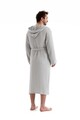Halat de baie unisex, DC Home, Muslin, Bumbac , Gri