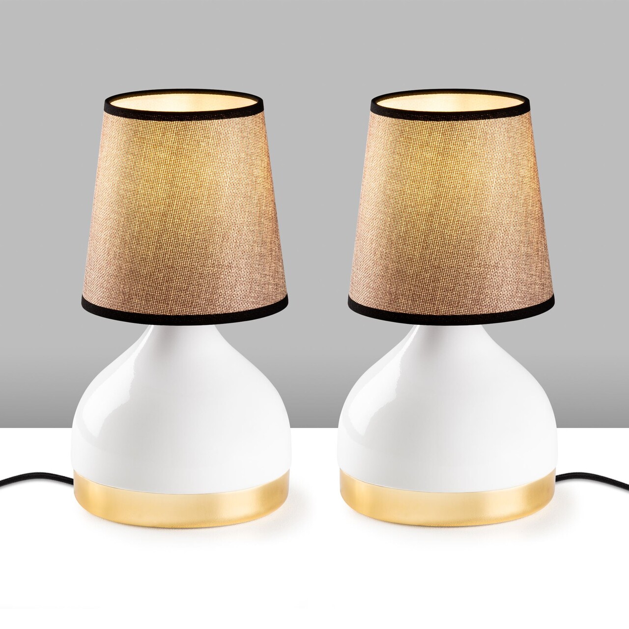 Set de lămpi de masă, Opviq, 892OPV2558, Alb/Maro deschis - imagine 5