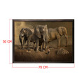 Tablou decorativ, Elephant Horde XL, Lemn, Lemn, Multicolor