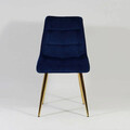 Scaun Chic Velvet, Signal, 51x44x89 cm, catifea/otel, albastru/auriu