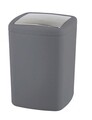 Cos de gunoi Barcelona, Wenko, 20.5x20.5x28.5 cm, plastic/TPE, gri inchis