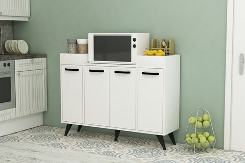 Dulap multifunctional, Coraline, Visar, 120x88 cm, PAL, Alb