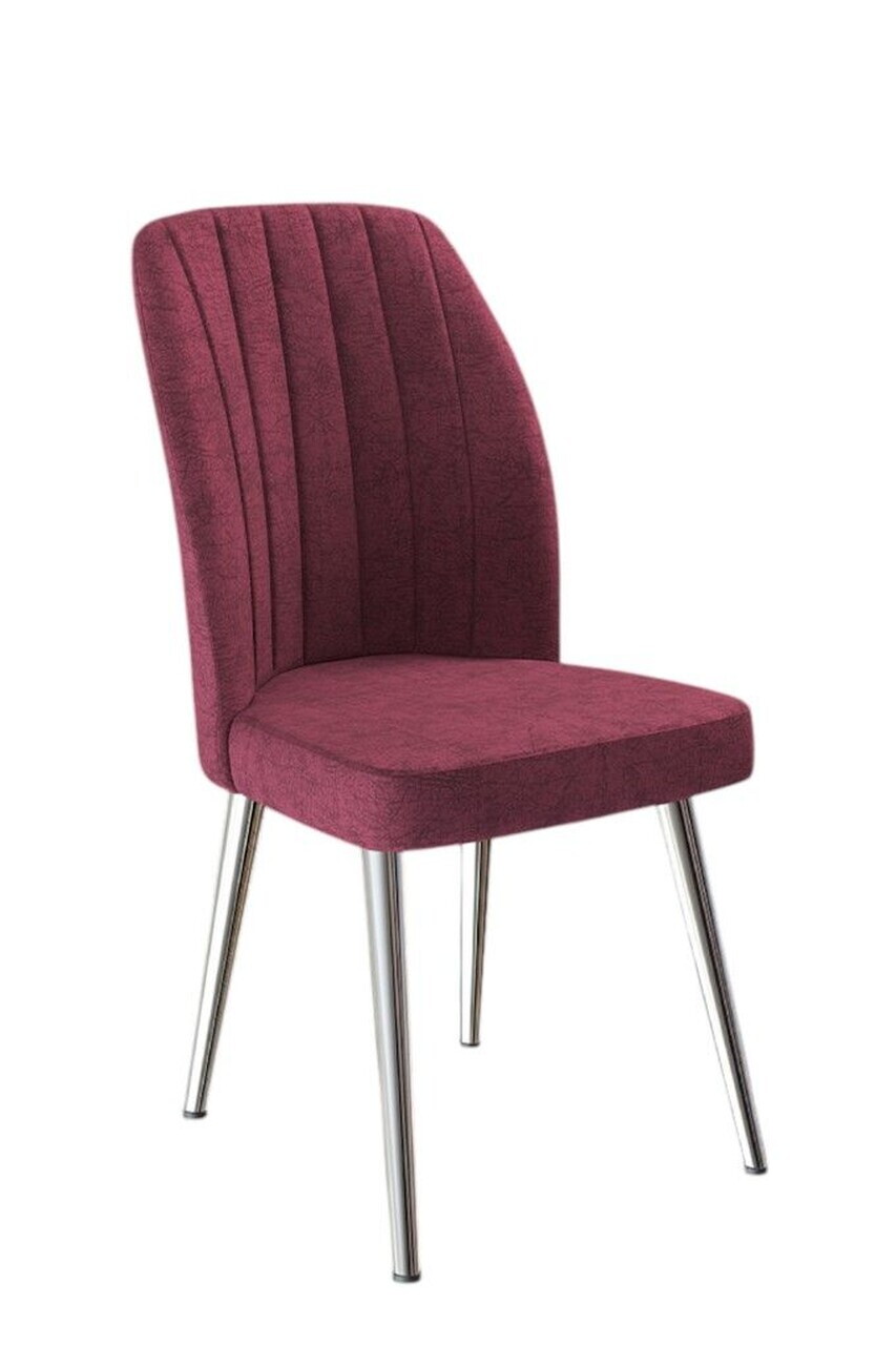 Set scaune 6 piese, Hanah Home, Platinum, Burgundia / Crom — imaginea 2
