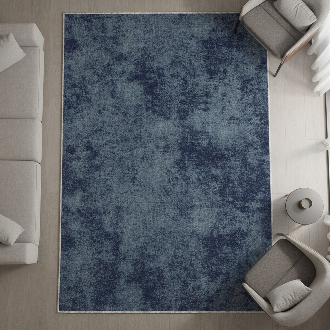 Covor Exfab210 160x230 cm Poliester Gri/Albastru Marin