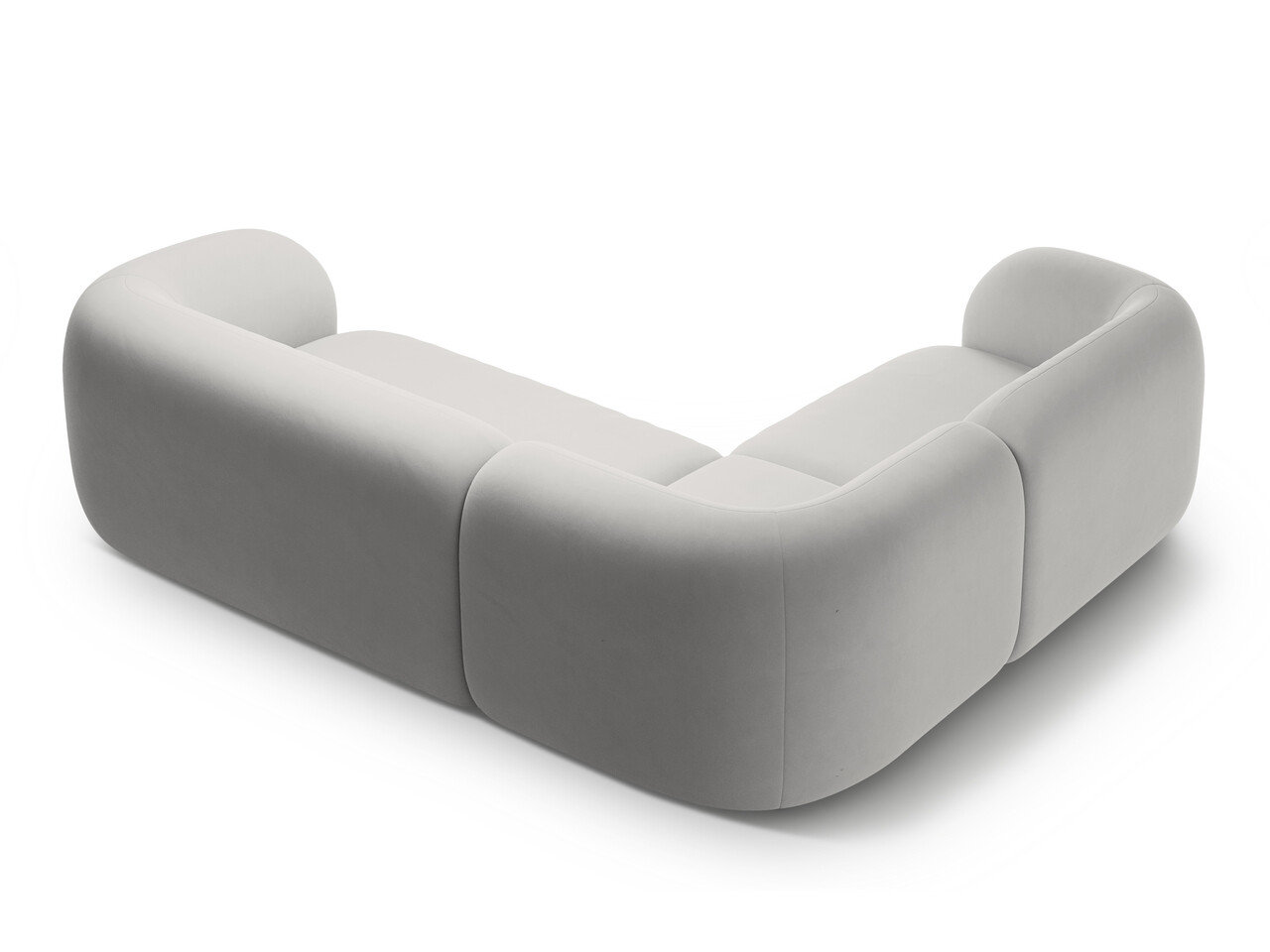Coltar stanga 4 locuri, Kate, Micadoni, 252x220x76 cm, catifea, gri deschis - 1 | YEO