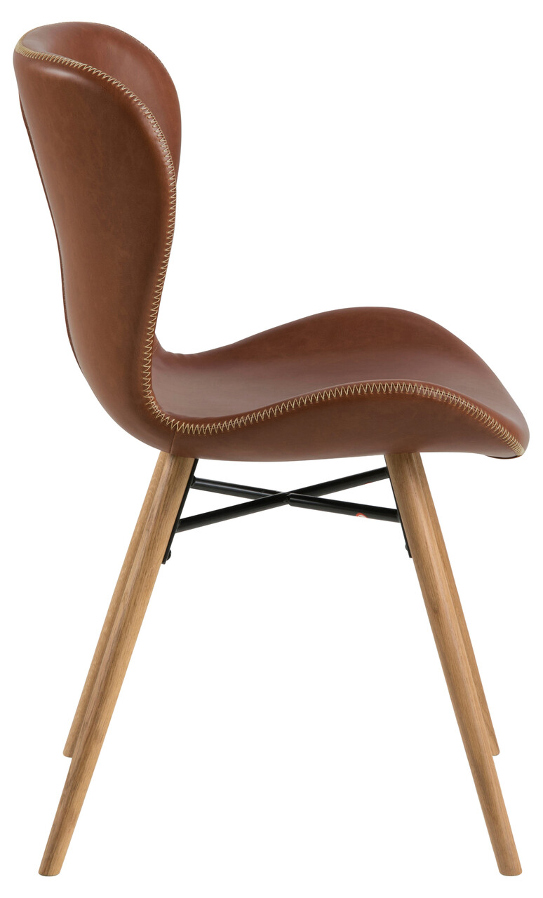Scaun Batilda -A1, Actona, 47x53x82.5 cm, piele ecologica/lemn de stejar, brandy - view 8