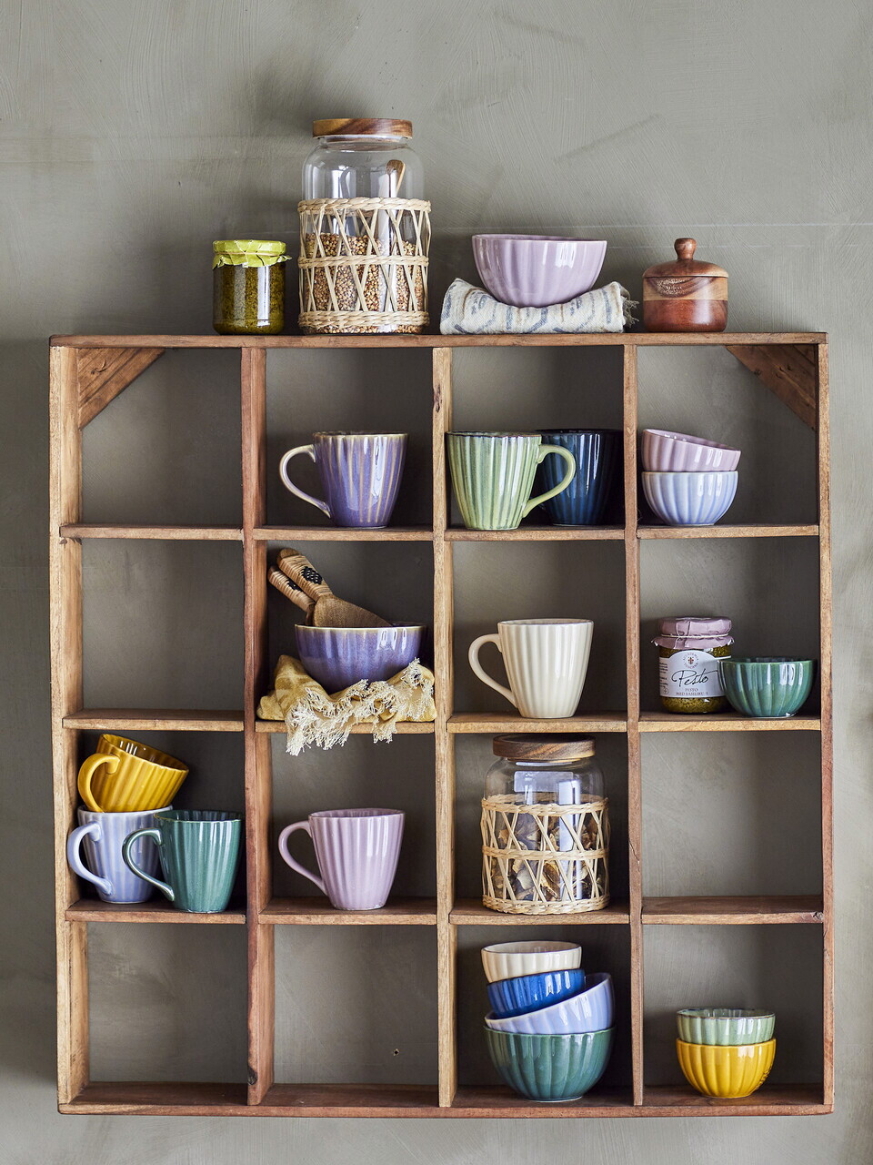 Raft de perete, Bloomingville, Tilo, 70x10x70 cm, lemn reciclat, maro - imagine 4