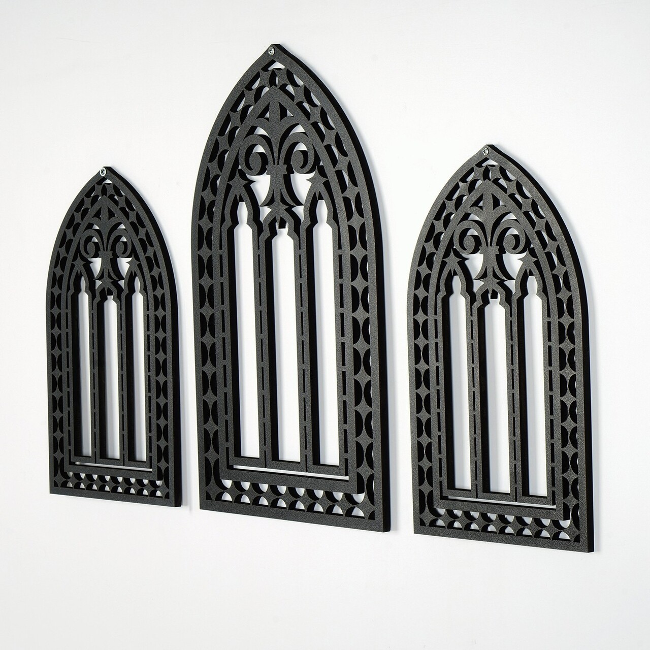 Decoratiune de perete, CRY021, Dimensiune: 26 x 15 cm (2 bucăți), Negru - view 5