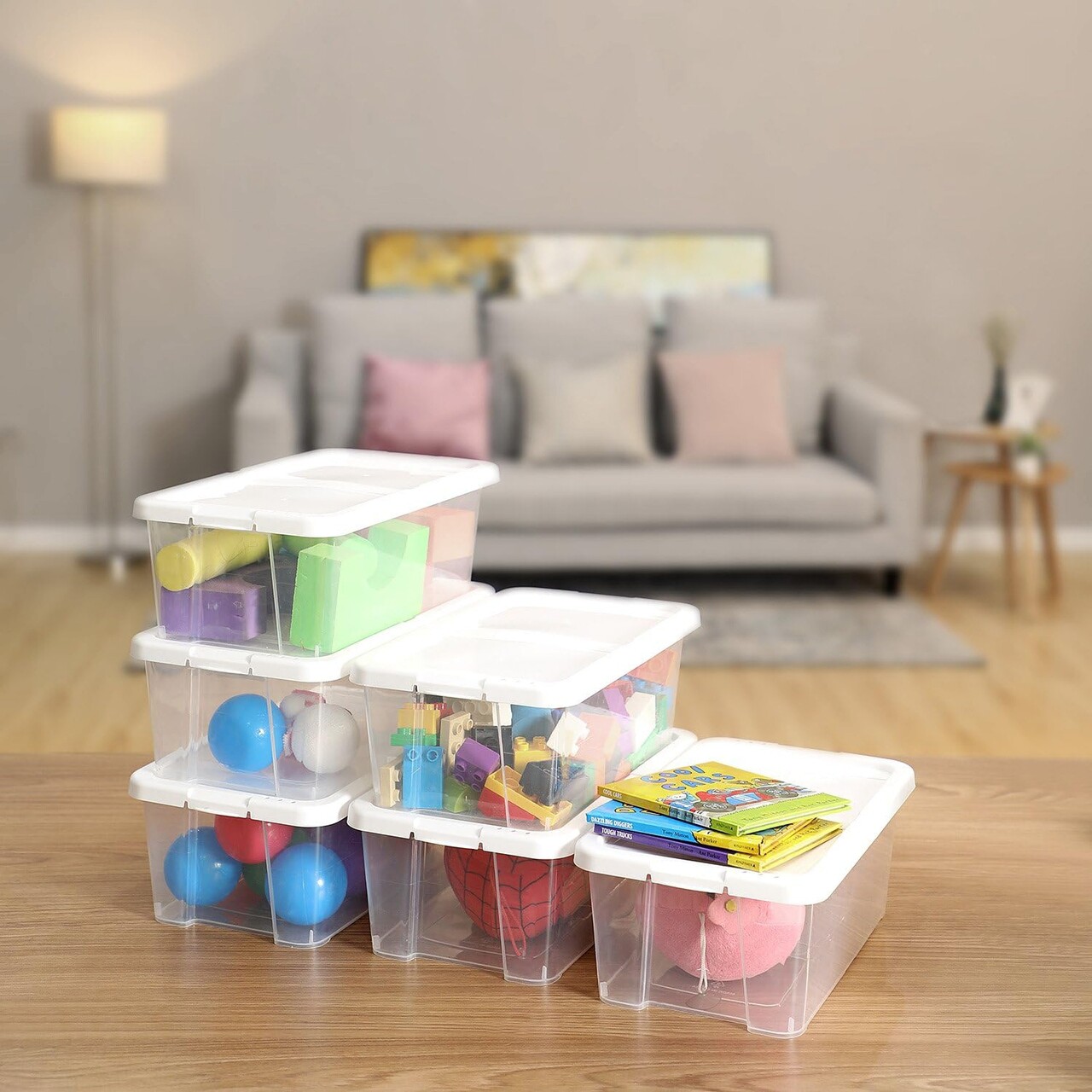 Set 12 cutii de pantofi, Songmics, 34.5x19.5x12.5 cm, polipropilena, transparent - view 4