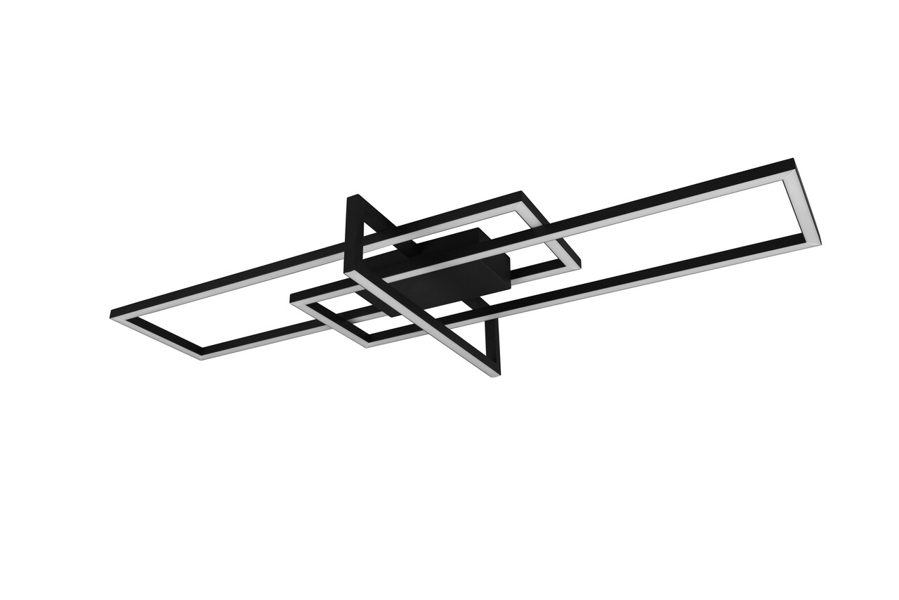 Plafoniera Salinas, TRIO, 100x40x11.5 cm, 34W, 1x SMD, metal, negru mat