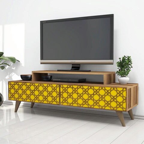 Comoda tv, hommy craft, city, 140x48.8x41.8 cm, nuc / galben