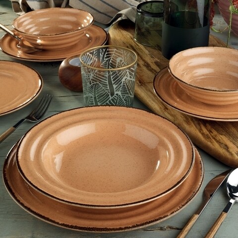 Serviciu de masa, 24 piese, Kutahya Porselen, TN24Y2730P04, portelan, maro BUCATARIE