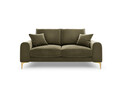 Canapea, Madara, Mazzini Sofas, 2 locuri, gold legs, 172x102x90 cm, catifea, verde