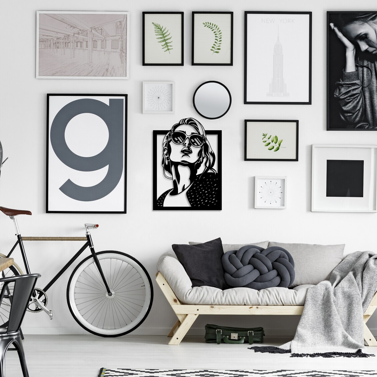 Decoratiune de perete, July, Dimensiune: 55 x 40 cm, Negru — imaginea 4