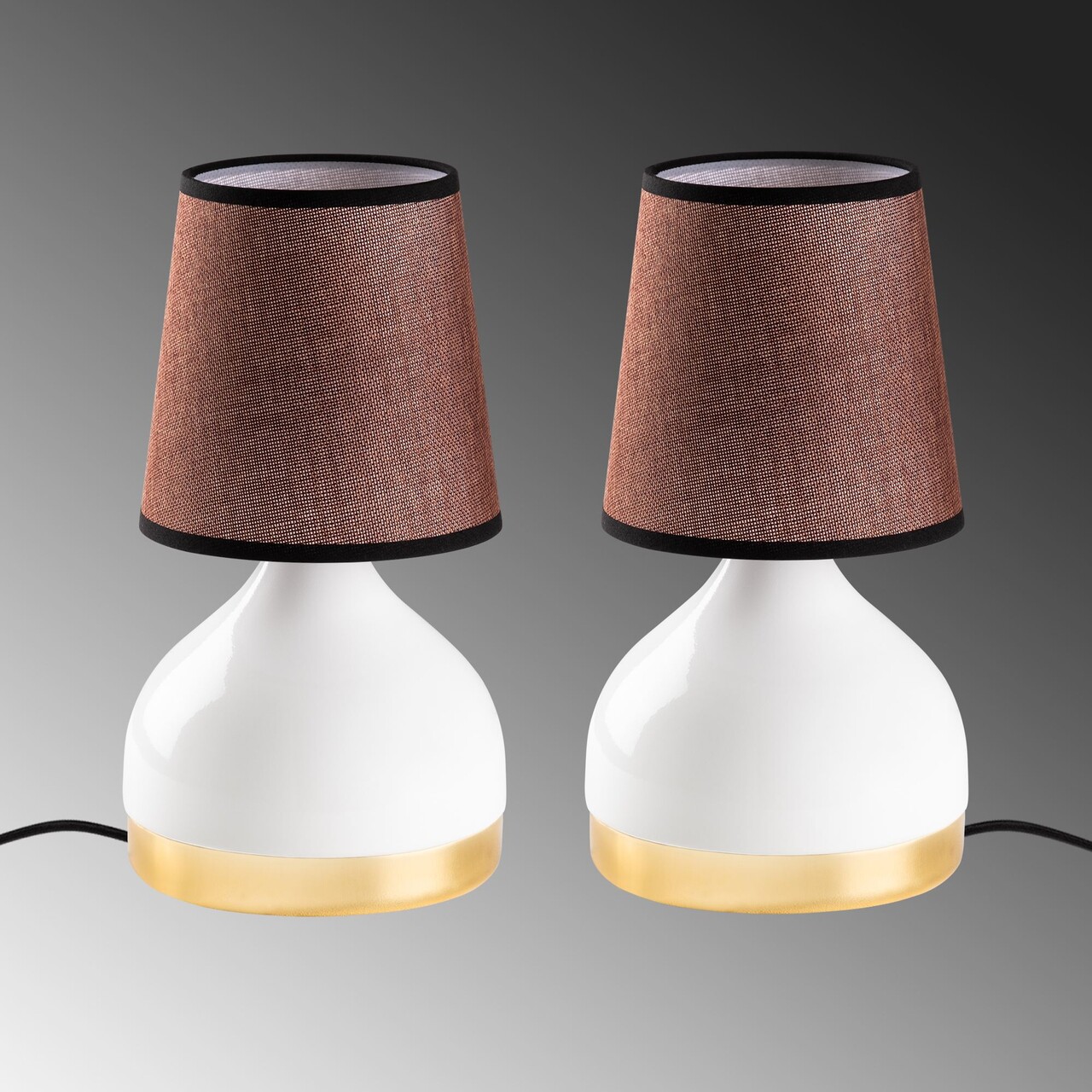 Set de lămpi de masă, Opviq, 892OPV2562, Alb/Maro deschis - imagine 6