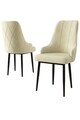 Set scaune 2 piese, Charlotte, Trex, Crem/Negru