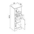 Dulap de baie, Hanah Home, 2389, 35x107.6x31 cm, MDF-LAM, Alb mat
