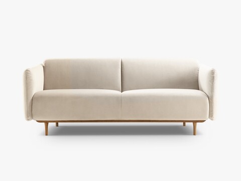 Canapea 3 locuri, Noomi-88, Micadoni Home, 196x94x75 cm, catifea, bej