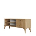 Comoda TV Retro, Mezza, 120x29.5x44.6 cm, natural