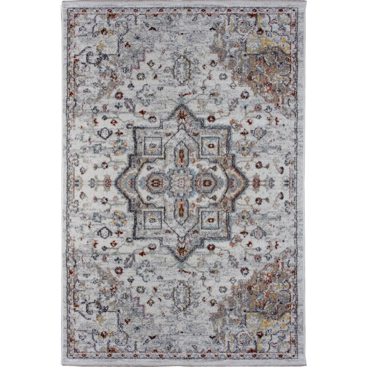 Covor, HG117, 80x300 cm, Poliester, Crem / Gri - 1 | YEO