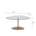 Masuta de cafea, Neostill, Soho, 85x40x67 cm, Sticla temperata, Transparent/Auriu