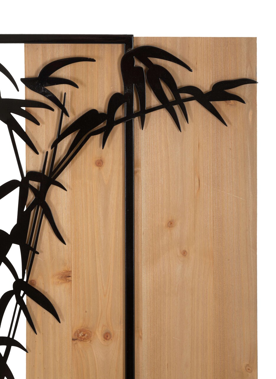 Decoratiune de perete Bamboo, Mauro Ferretti, 58x80 cm, fier/MDF, negru/maro