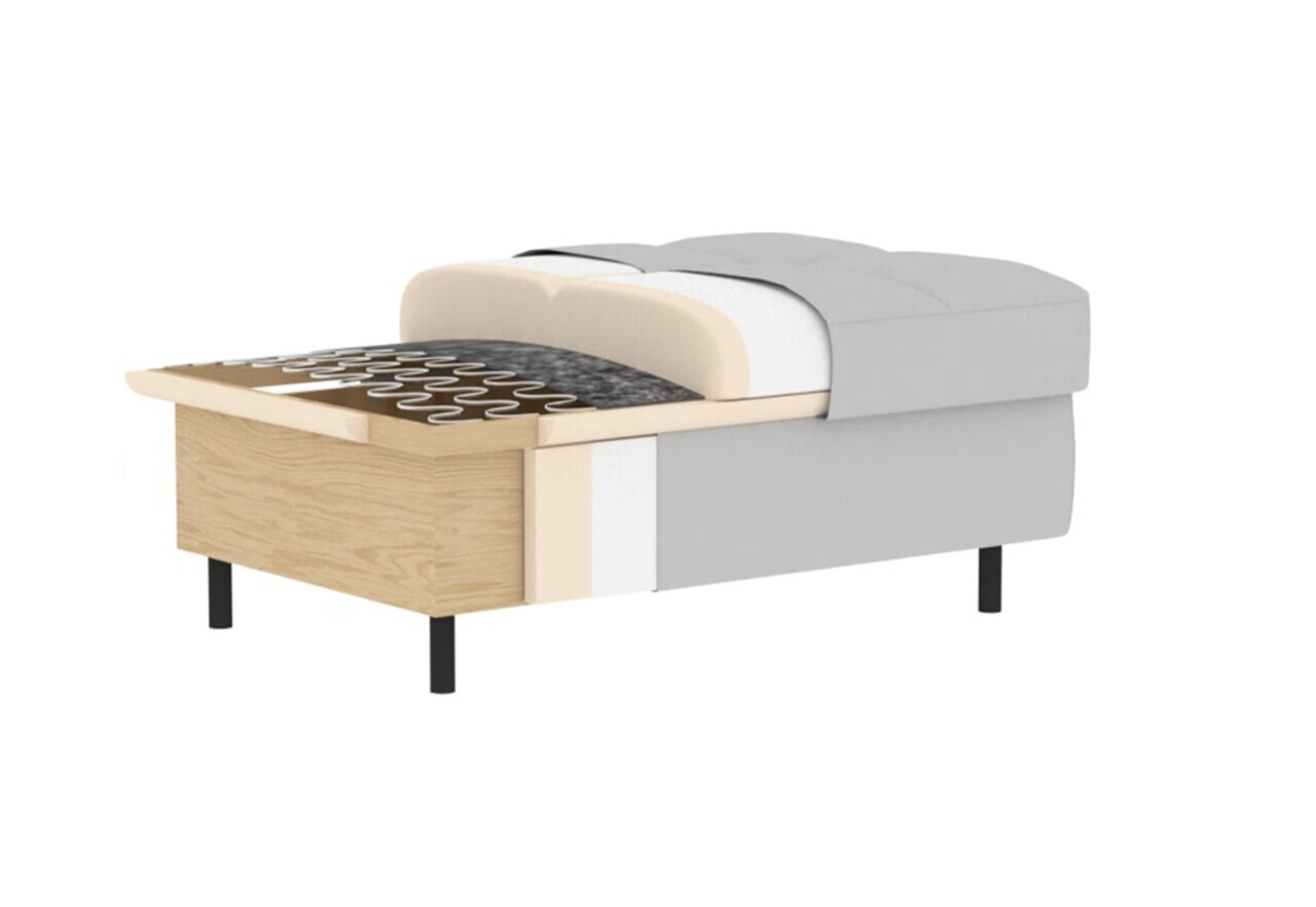 Taburet cu spatiu pentru depozitare ELTAP, GOM-05TOU, Gomsi, 104x72x45 cm, lemn/poliester, gri inchis - view 10