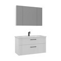 Set Dulap de Baie cu Chiuvetă și Oglindă (2 Piese), Hanah Home, Bari 100 v2, Alb mat