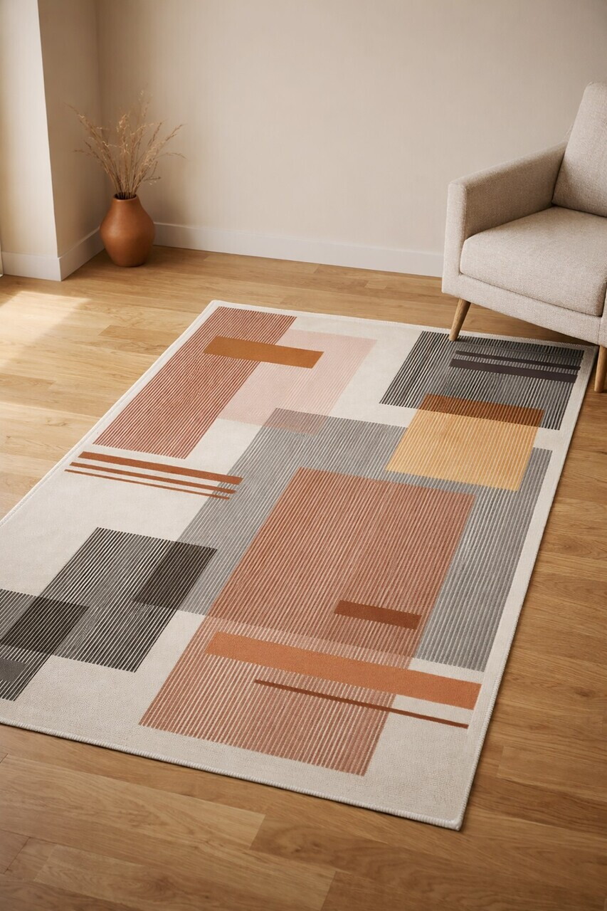 Covor, CLR-0000696-003, 80x200 cm, Poliester, Caramiziu — imaginea 2