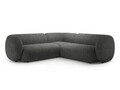 Coltar simetric 5 locuri, Kate, Micadoni, 252x252x76 cm, tesatura structurata, gri inchis melanj