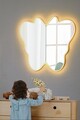 Oglinda cu Iluminare Led, Mirrorland, Butterfly Silver, Oglindă indestructibilă cu obturator, Galben