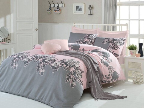 Lenjerie de pat dubla king (eu) rodez, eponj home, 3 piese, 260x220 cm, amestec bumbac, roz