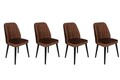Set scaune 4 piese, Nmobb, Alfa-436 V4, Metal , Maro / Negru