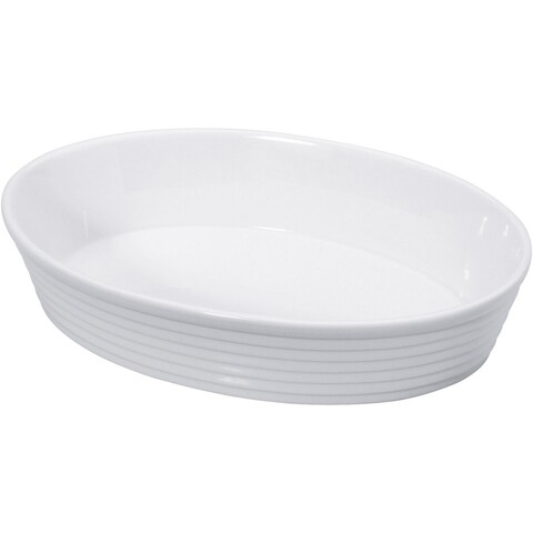 Vas de copt oval, Kuchenprofi Burgundy, 35 cm, portelan, alb