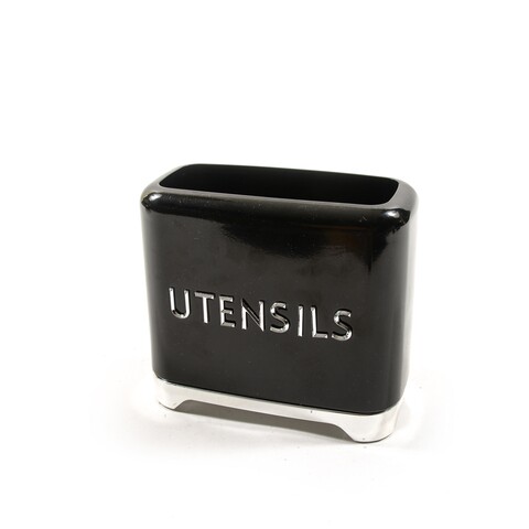 Suport pentru ustensile New Vintage, Mercury, 20x10x17.5 cm, metal, negru 20x10x17.5