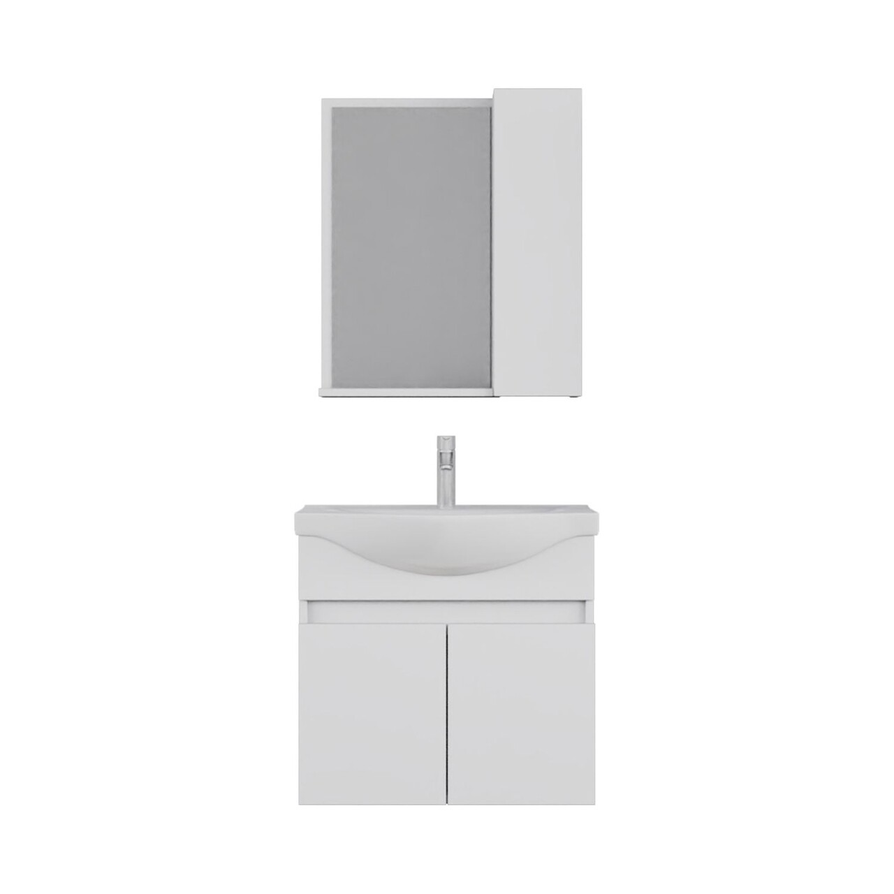 Set mobilier de baie (2 piese), Hanah Home, Sole 65, Alb mat - view 6